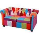 vidaXL Canapé Chesterfield 2 places tissu
