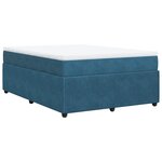 vidaXL Sommier à lattes de lit et matelas Bleu foncé 140x190cm Velours