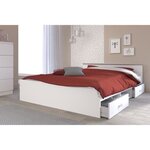 Lit adulte 140 x 190 cm - Blanc mat