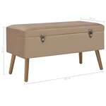 vidaXL Banc avec compartiment de rangement 80 cm Beige Velours