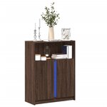 vidaXL Buffet avec LED chêne marron 77x34x100 cm bois d'ingénierie