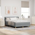 Lit tapissier vidaXL avec matelas Gris clair 140x200 cm