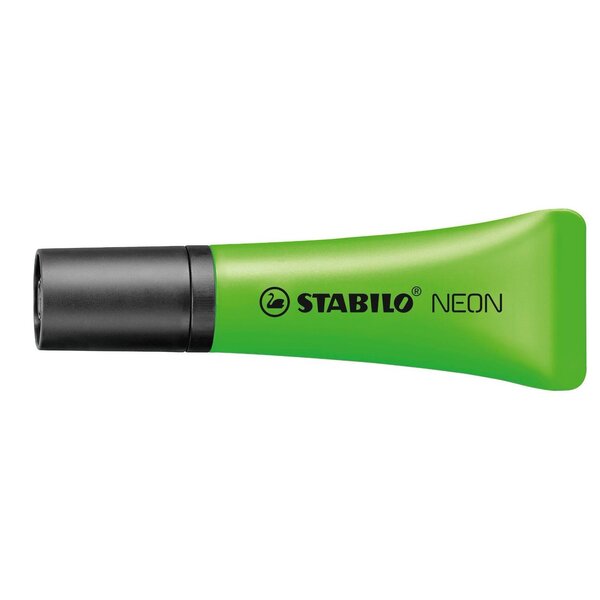 Surligneur neon tendance pointe biseautée 2- 5 mm vert x 10 stabilo
