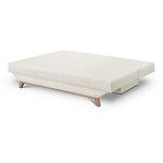 Banquette convertible 3 places TEIJO - Tissu bouclette beige - Coffre de rangement - 187 x 91x 82 cm