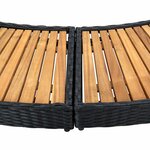 vidaXL Cadre de spa noir résine tressée et bois d'acacia