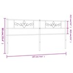vidaXL Tête de lit métal noir 180 cm