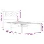 vidaXL Cadre de lit métal avec tête de lit noir 107x203 cm