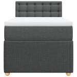 vidaXL Sommier à lattes de lit et matelas Gris foncé 90x190 cm Tissu