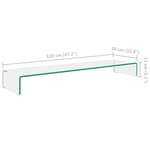 vidaXL Meuble TV/pour moniteur 120x30x13 cm verre transparent
