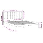 vidaXL Cadre de lit Blanc Bois massif 150x200 cm Très grand