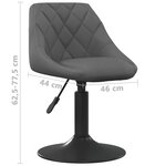 vidaXL Chaises pivotantes à manger lot de 6 gris foncé velours