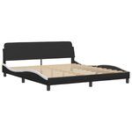 vidaXL Lit avec matelas noir et blanc 180x200 cm similicuir