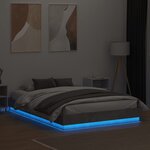 vidaXL Cadre de lit avec lumières LED gris béton 160x200 cm