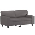 vidaXL Canapé 2 places avec oreillers gris 120 cm similicuir