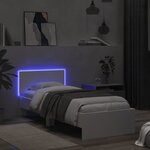 vidaXL Cadre de lit avec tête de lit et lumières LED blanc 75x190 cm