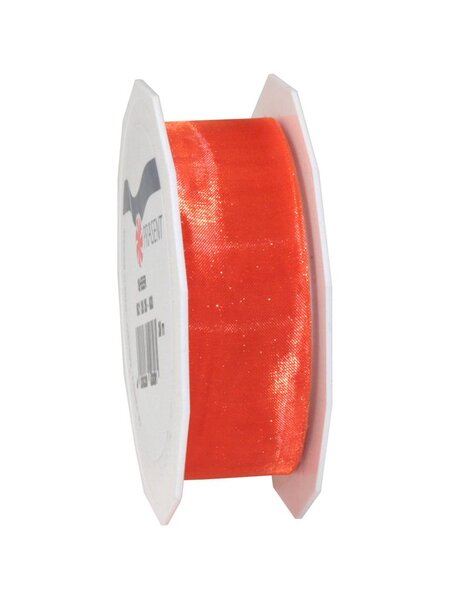Organza sheer 25-m-rouleau 25 mm orange