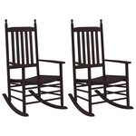 vidaXL Chaises à bascule sièges incurvés lot de 2 brun peuplier massif