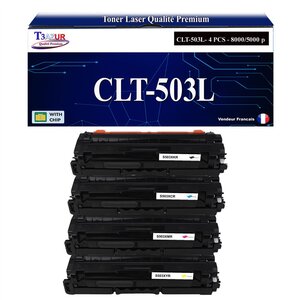 T3AZUR - 4x Toners compatibles avec Samsung CLT-503L pour Samsung ProXpress C3010ND C3060FR