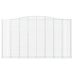 vidaXL Paniers à gabions arqués 3 Pièces 400x30x220/240 cm Fer galvanisé