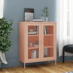 vidaXL Armoire de rangement Rose 80x35x101 5 cm Acier