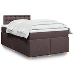 vidaXL Sommier à lattes de lit et matelas marron foncé 120x190cm tissu