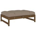vidaXL Salon de jardin 2 Pièces avec coussins marron miel bois massif