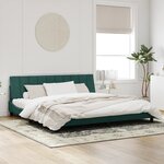 vidaXL Cadre de lit avec lumières LED vert foncé 200x200 cm velours