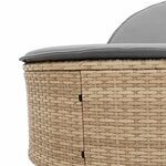 vidaXL Chaise longue double avec coussins beige résine tressée