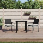vidaXL Ensemble à manger de jardin 3 Pièces coussins résine tressée acier