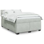 vidaXL Sommier à lattes de lit et matelas Gris clair 160x200cm Velours