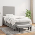 vidaXL Sommier à lattes de lit avec matelas Gris clair 80x200 cm Tissu