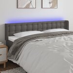 vidaXL Tête de lit à LED Gris 203x16x78/88 cm Similicuir