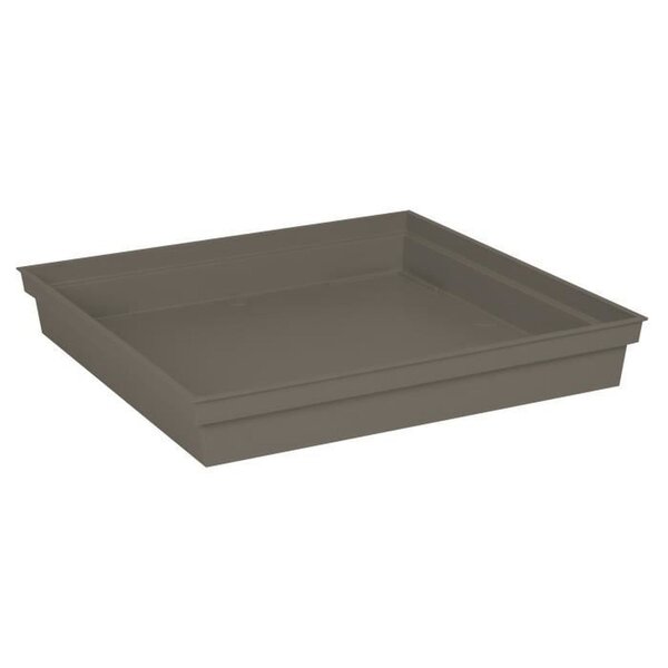Soucoupe carrée pour pot de fleur Toscane 40 cm - Taupe