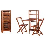 vidaXL Mobilier de bistro pliable 3 Pièces Bois d'acacia solide