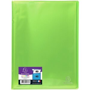 EXACOMPTA - Protege documents soudé - 21 x 29,7 - 80 vues - Pochettes crital lisses - Vert anis