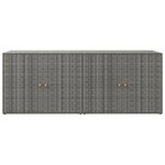 vidaXL Armoire de rangement jardin Gris 198x55 5x80 cm Résine tressée