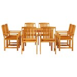 Set de jardin 9 pièces en acacia massif