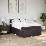 vidaXL Sommier à lattes de lit avec matelas Marron foncé 160x200 cm