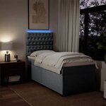 vidaXL Sommier à lattes de lit et matelas Gris clair 90x190 cm Tissu