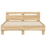 vidaXL Cadre de lit avec tête de lit chêne sonoma 140x190 cm