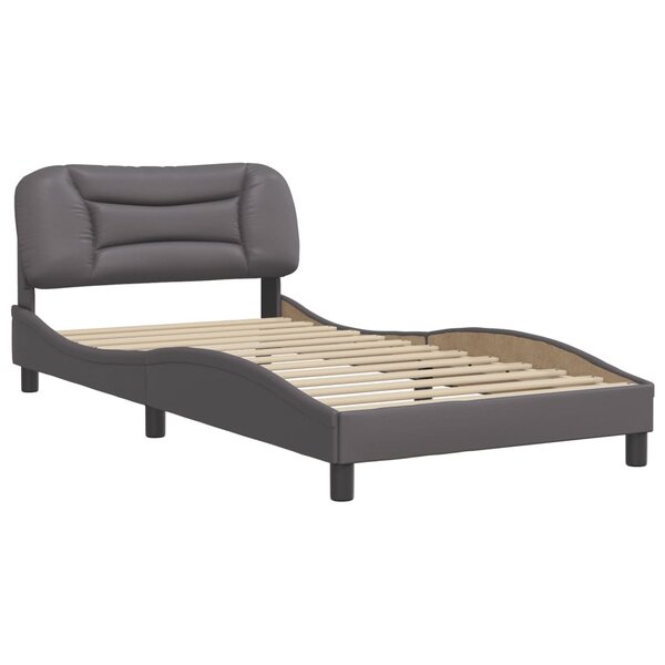 vidaXL Cadre de lit avec tête de lit Gris 100x200 cm Similicuir