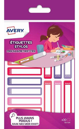 RESMI30F - 30 étiquettes stylos (camaïeu rose) - 44 x 64 mm AVERY