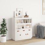 vidaXL Buffet haut Blanc 100x40x108 5 cm Bois massif de pin