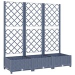 vidaXL Jardinière avec treillis Gris foncé 120x40x121 5 cm PP