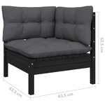 vidaXL Salon de jardin 8 Pièces avec coussins anthracite Bois de pin