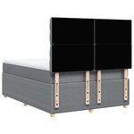 vidaXL Sommier à lattes de lit avec matelas Gris clair 140x190cm Tissu