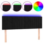 vidaXL Tête de lit à LED Noir 144x5x78/88 cm Velours