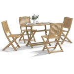 vidaXL Ensemble à manger de jardin 5 Pièces Bois d'acacia solide
