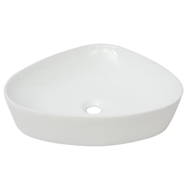 vidaXL Évier triangulaire Céramique Blanc 50 5 x 41 x 12 cm
