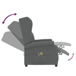 vidaXL Fauteuil de massage inclinable Gris foncé Tissu
